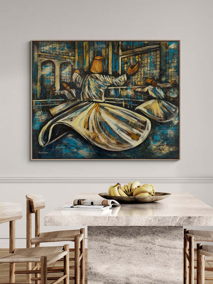 Ruhun Yolculuğu Semazenler Yağlı Boya Tablosu