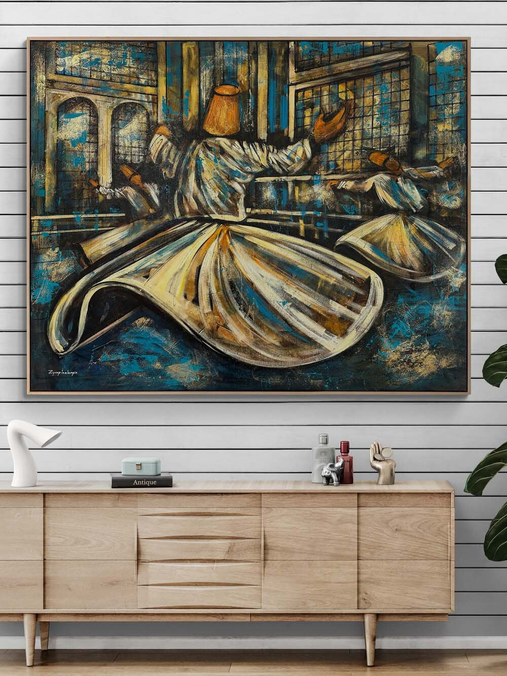 Ruhun Yolculuğu Semazenler Yağlı Boya Tablosu