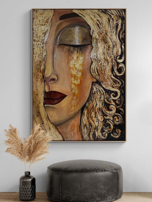 Altın Göz Yaşları Yağlı Boya Tablosu