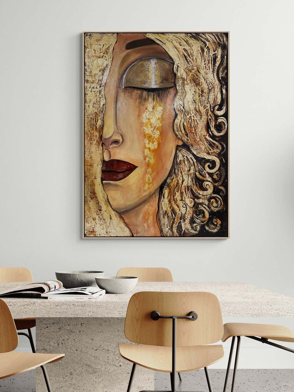 Altın Göz Yaşları Yağlı Boya Tablosu