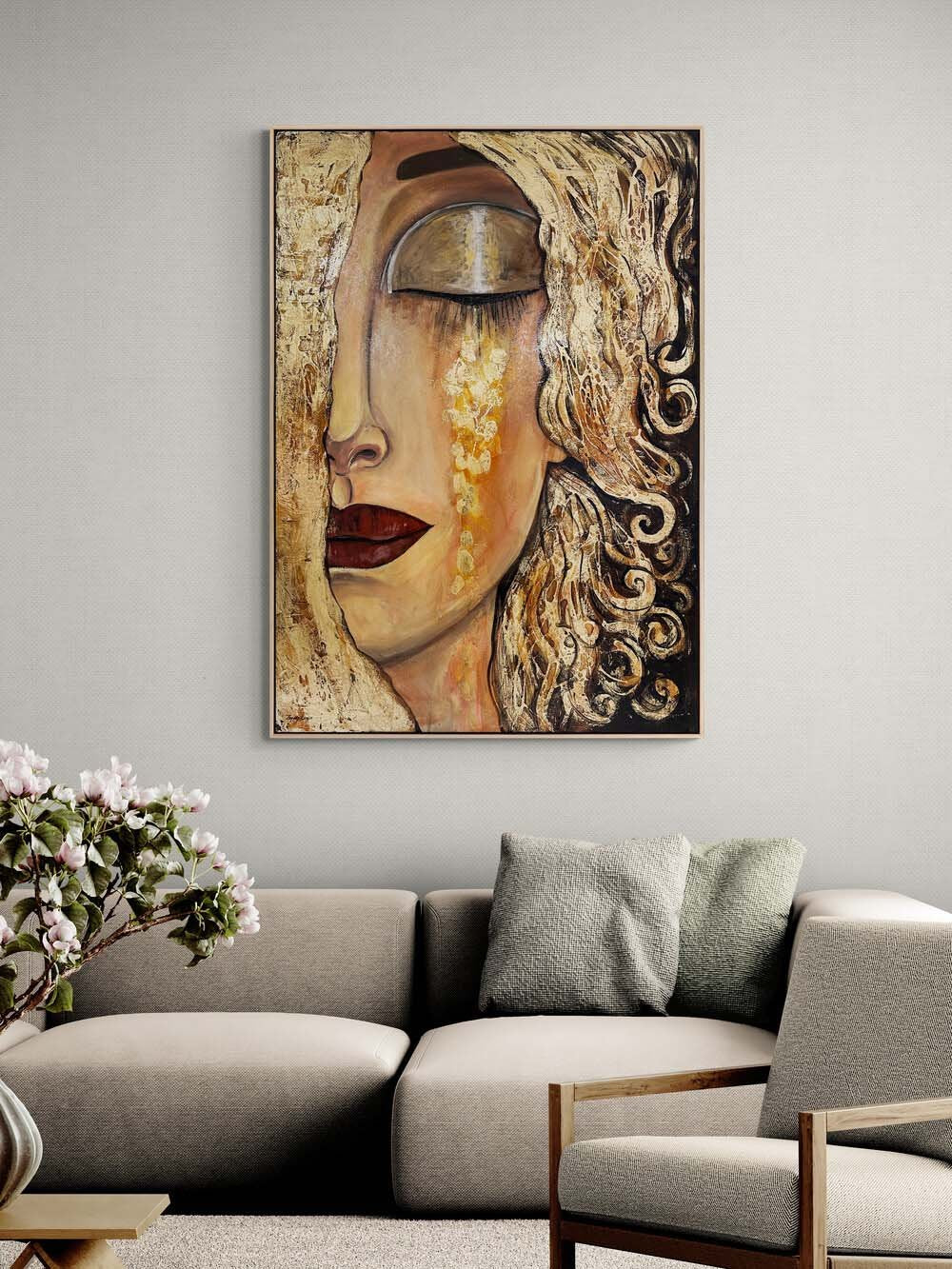 Altın Göz Yaşları Yağlı Boya Tablosu