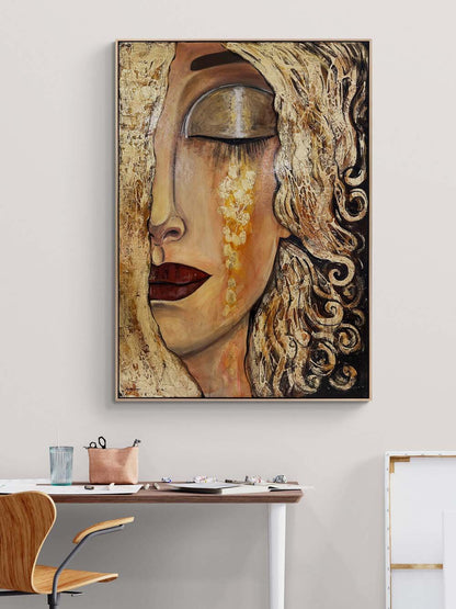 Altın Göz Yaşları Yağlı Boya Tablosu