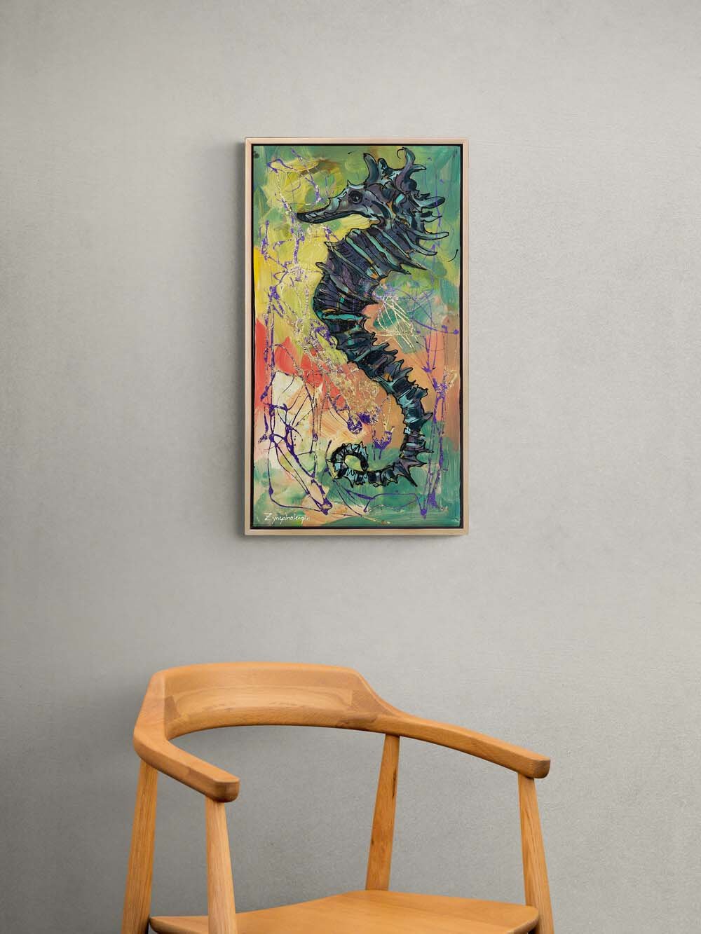 Deniz Atının Yolculuğu Yağlı Boya Tablosu