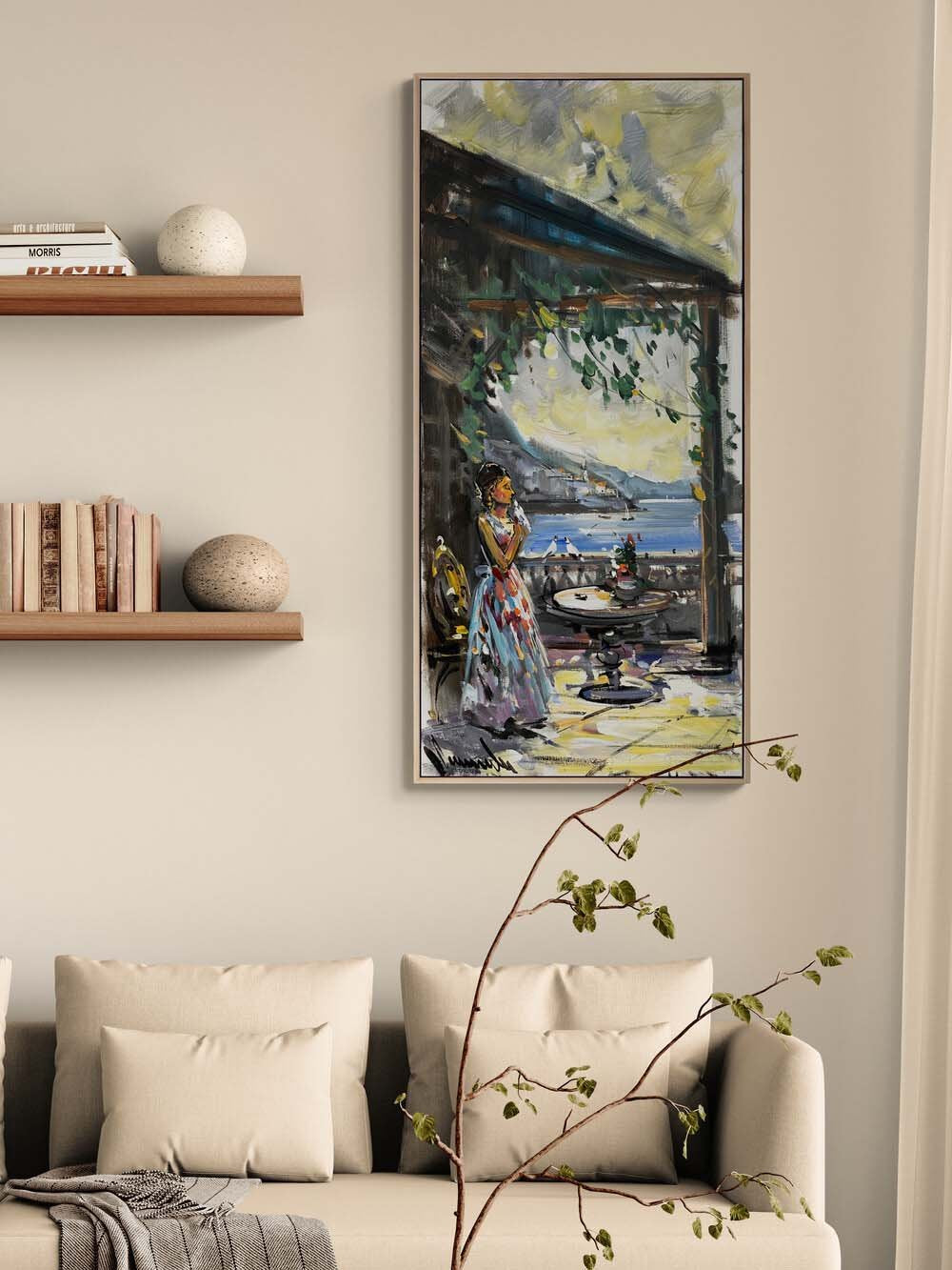 Denize Bakan Düşler Yağlı Boya Tablosu