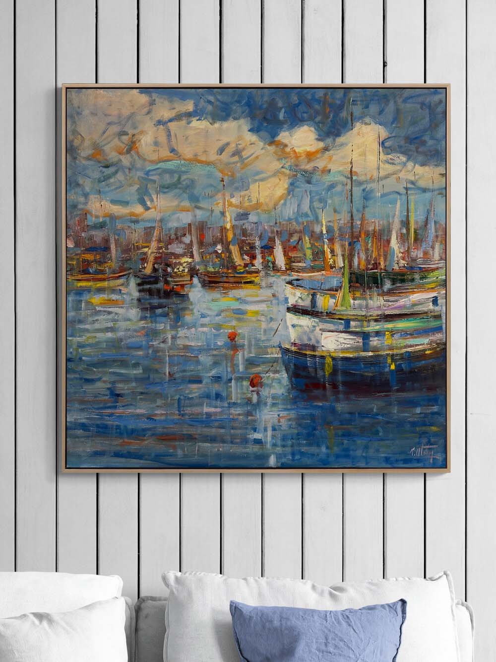 Denizle Baş Başa Yağlı Boya Tablosu