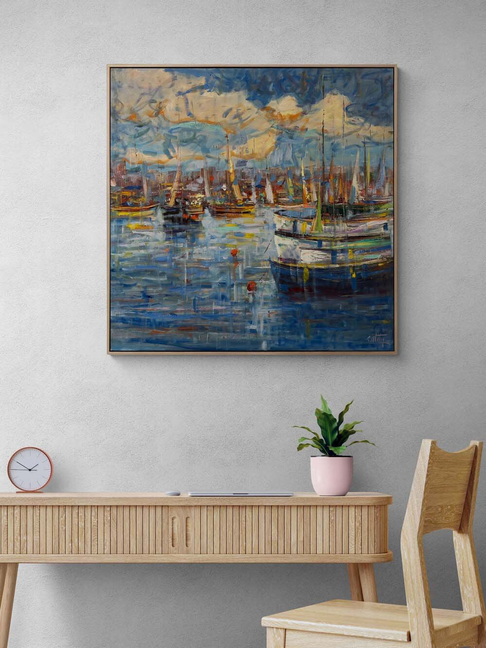 Denizle Baş Başa Yağlı Boya Tablosu