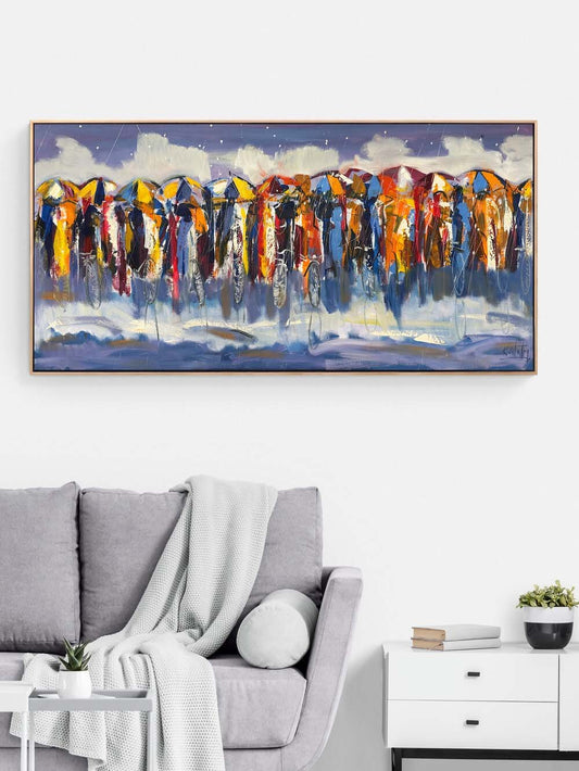 İzler ve Şemsiyeler Yağlı Boya Tablosu