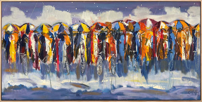 İzler ve Şemsiyeler Yağlı Boya Tablosu