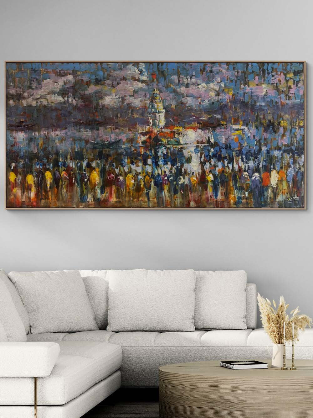 Üsküdar'da Kalabalıklar Yağlı Boya Tablosu