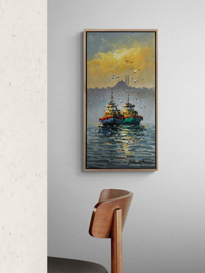 Sisli Boğaz Yağlı Boya Tablosu