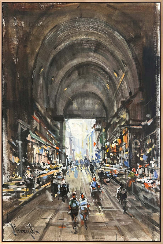 Eski Çarşıda Bir Gün Yağlı Boya Tablosu