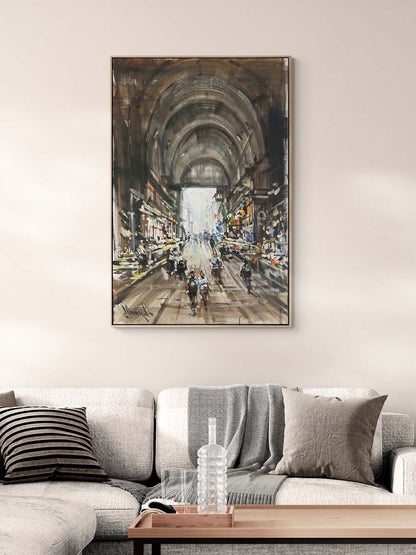 Eski Çarşıda Bir Gün Yağlı Boya Tablosu