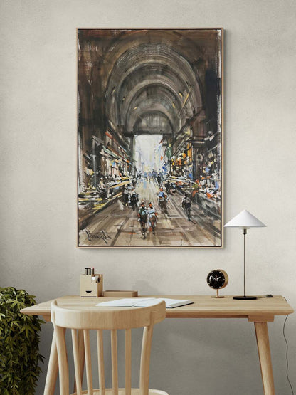 Eski Çarşıda Bir Gün Yağlı Boya Tablosu