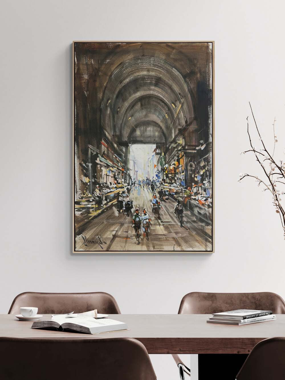 Eski Çarşıda Bir Gün Yağlı Boya Tablosu