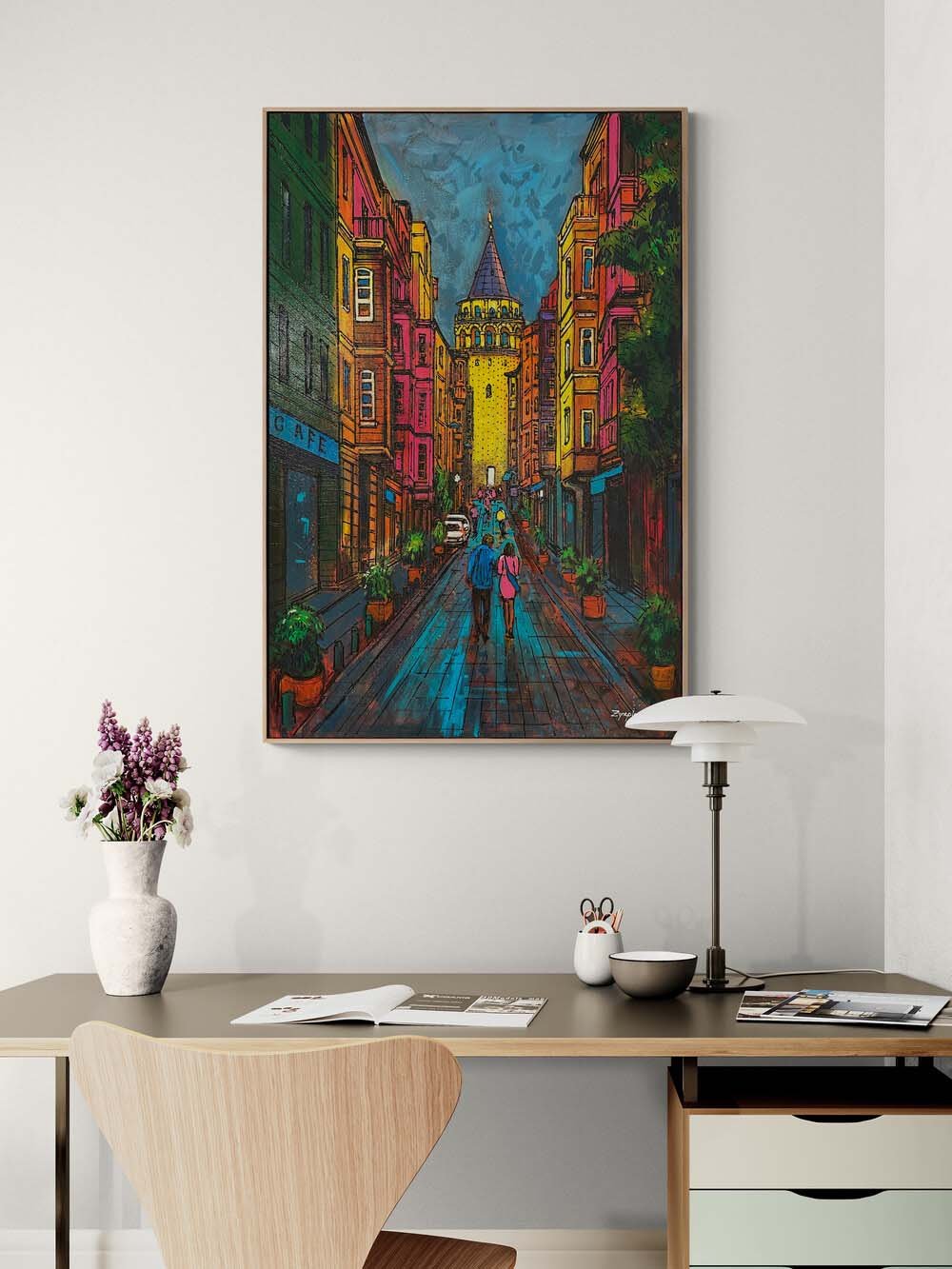 Galata’da Bir Gün Yağlı Boya Tablosu