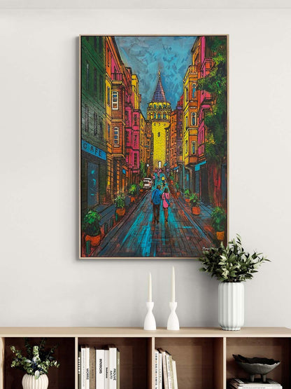 Galata’da Bir Gün Yağlı Boya Tablosu