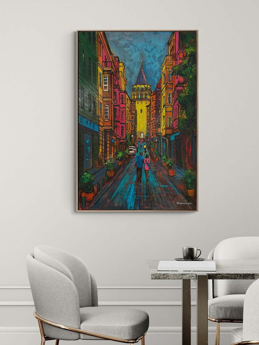 Galata’da Bir Gün Yağlı Boya Tablosu