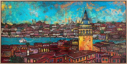 Yedi Tepeden Bir Aşk Yağlı Boya Tablosu