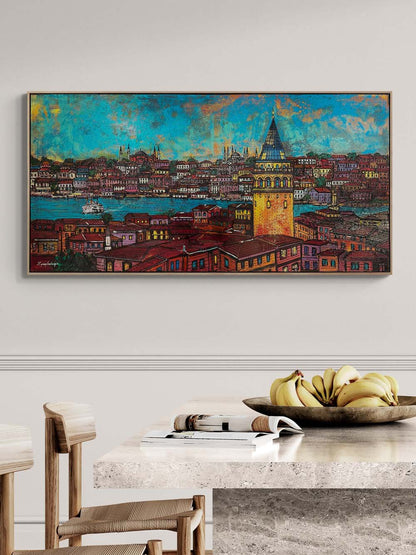 Yedi Tepeden Bir Aşk Yağlı Boya Tablosu