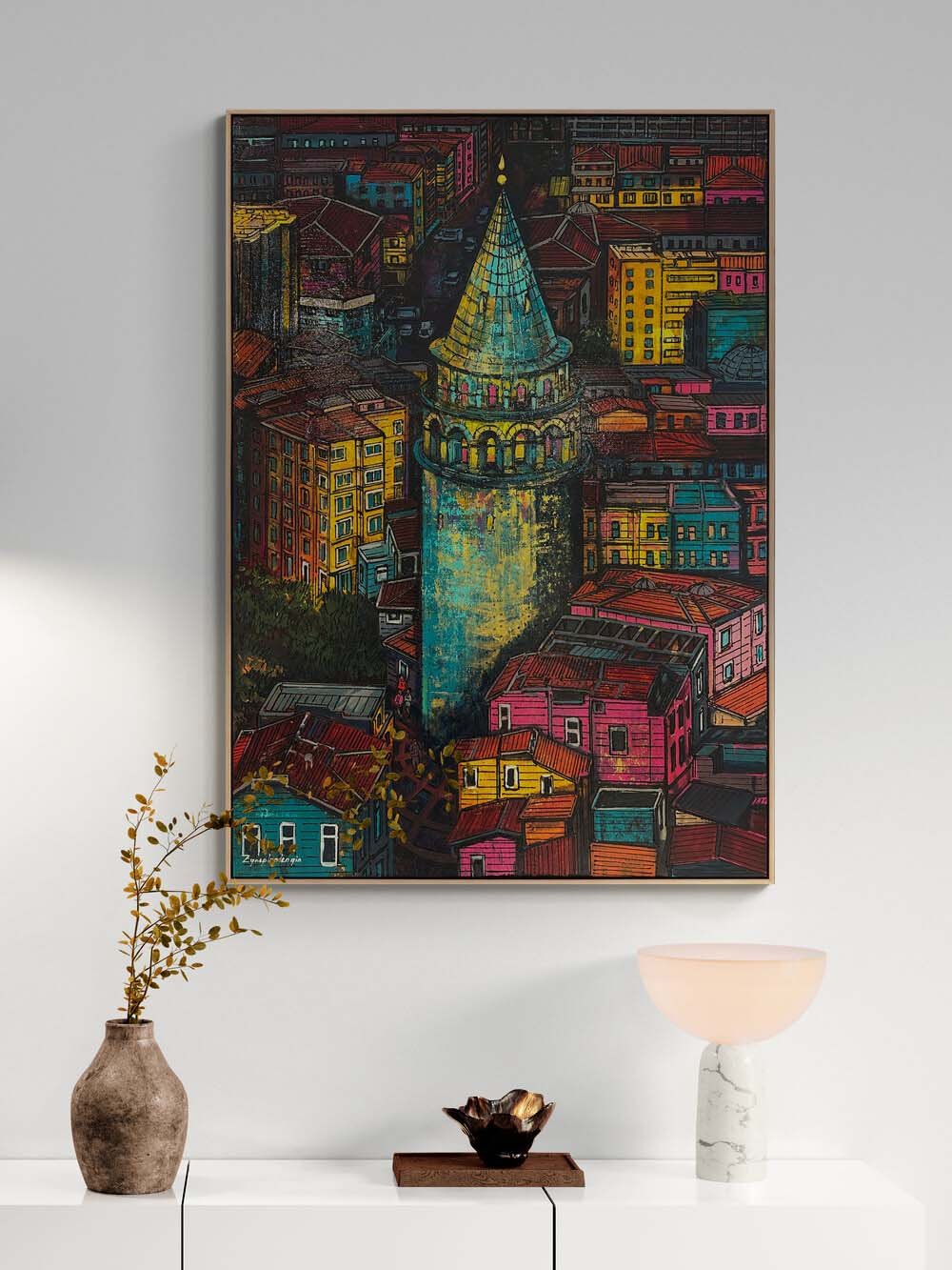 Zaman Yolcusu Galata Yağlı Boya Tablosu