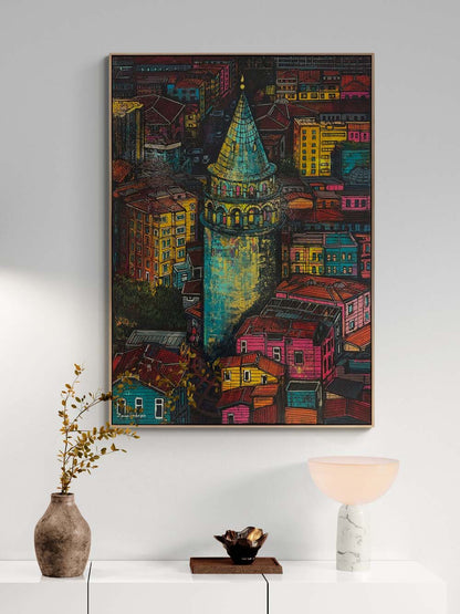 Zaman Yolcusu Galata Yağlı Boya Tablosu