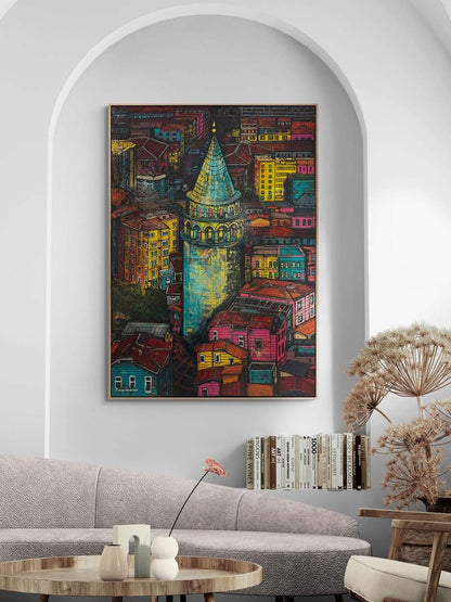 Zaman Yolcusu Galata Yağlı Boya Tablosu