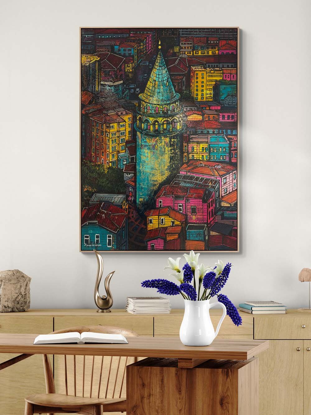 Zaman Yolcusu Galata Yağlı Boya Tablosu