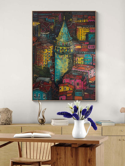 Zaman Yolcusu Galata Yağlı Boya Tablosu