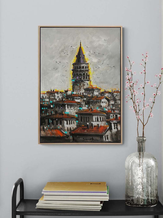 Galata’da Gün Yağlı Boya Tablosu