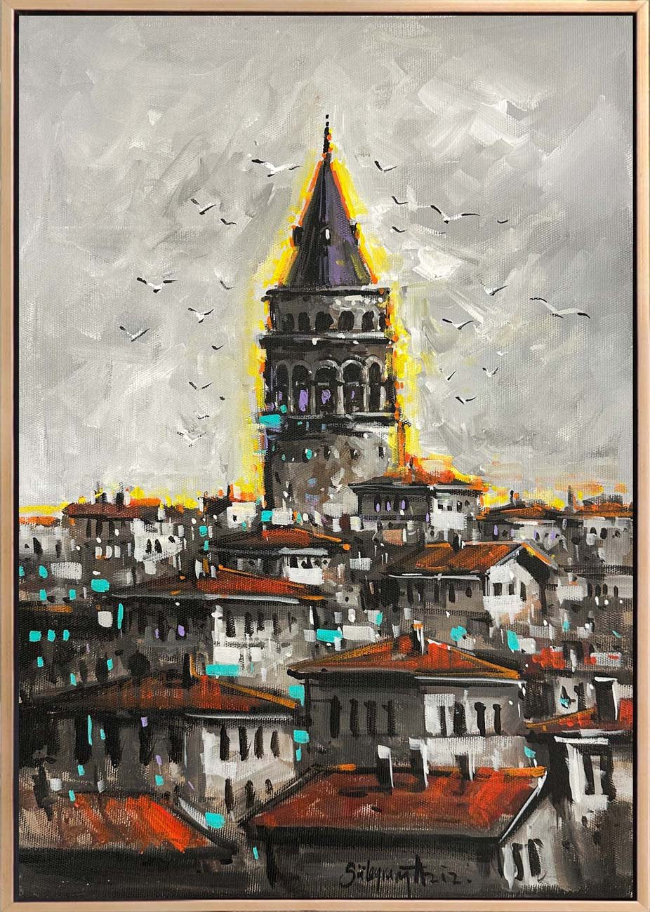 Galata’da Gün Yağlı Boya Tablosu