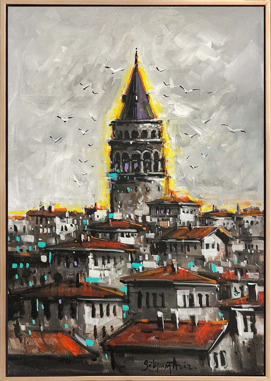 Galata’da Gün Yağlı Boya Tablosu