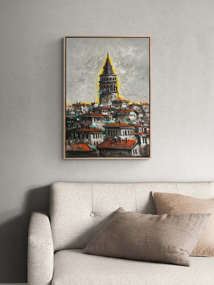 Galata’da Gün Yağlı Boya Tablosu