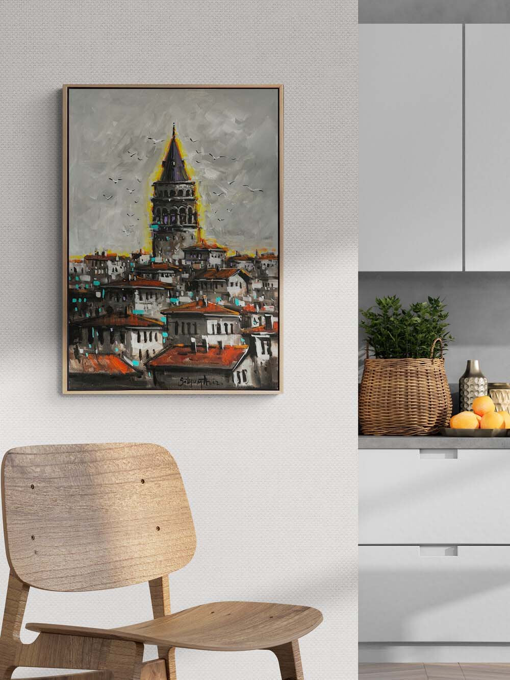 Galata’da Gün Yağlı Boya Tablosu