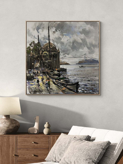 Ortaköy’de Bir Pazar Yağlı Boya Tablosu