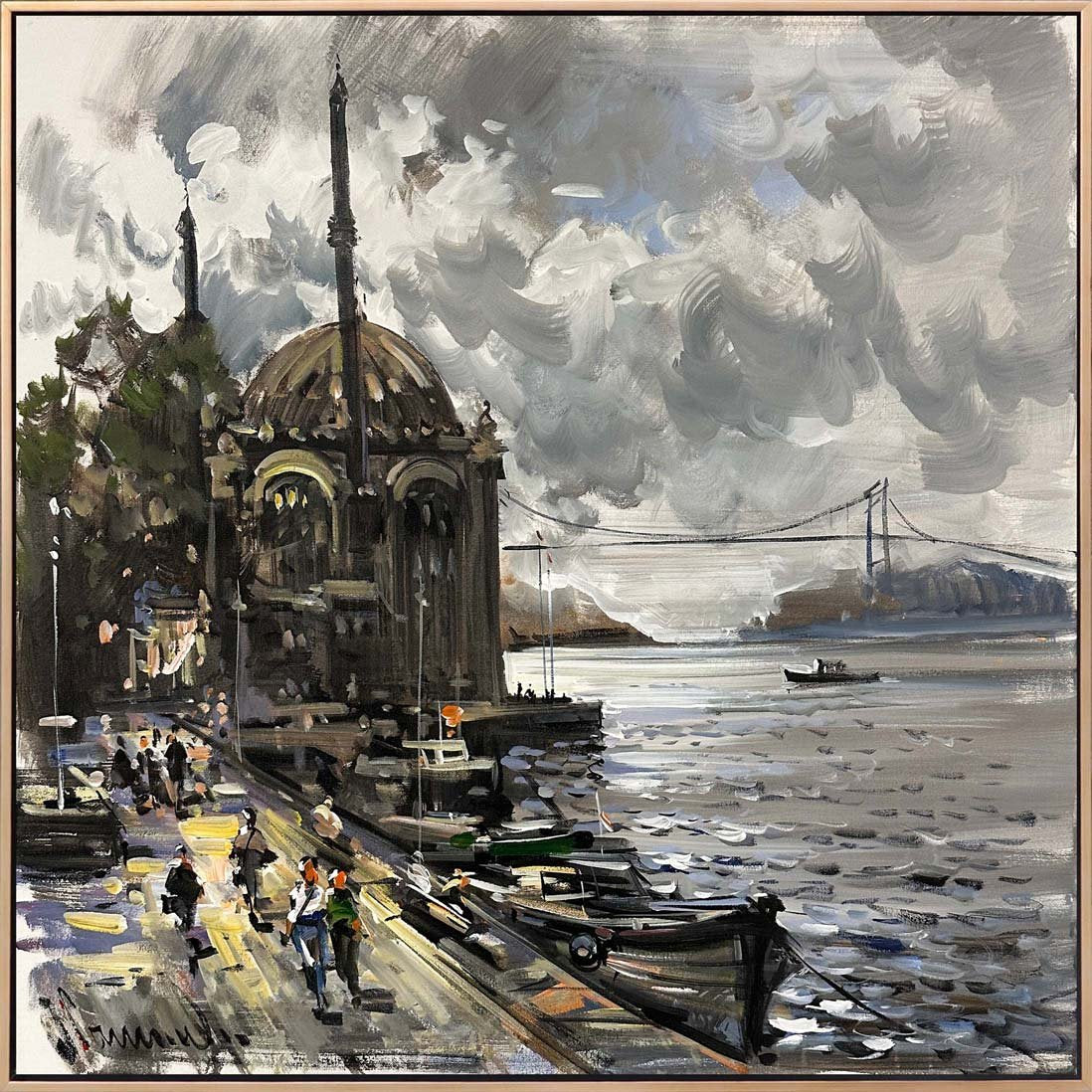 Ortaköy’de Bir Pazar Yağlı Boya Tablosu