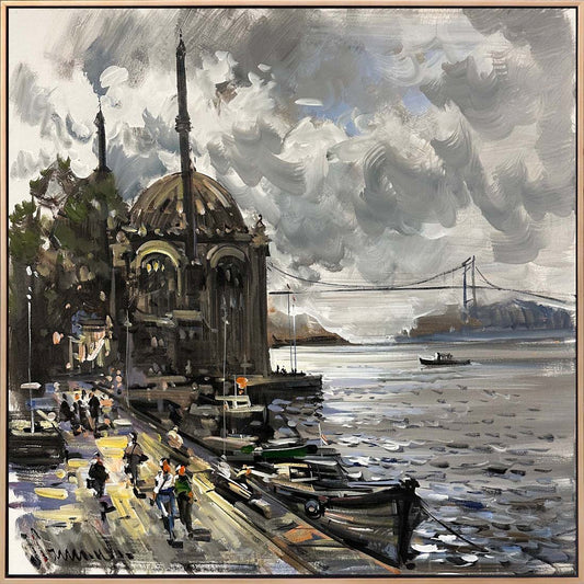 Ortaköy’de Bir Pazar Yağlı Boya Tablosu