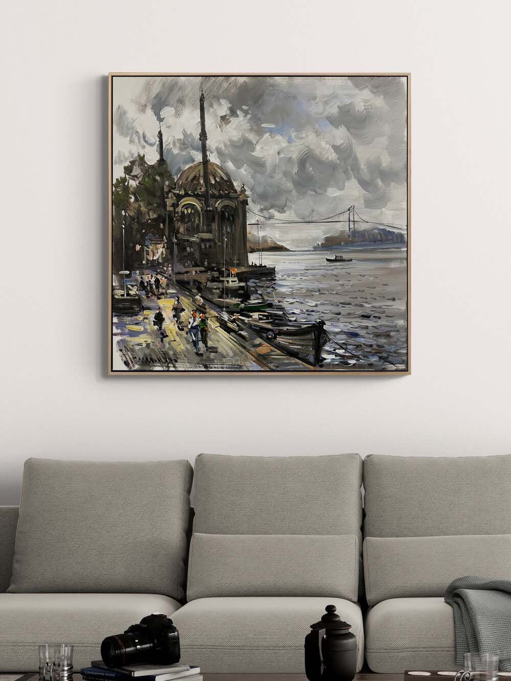 Ortaköy’de Bir Pazar Yağlı Boya Tablosu