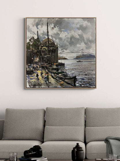 Ortaköy’de Bir Pazar Yağlı Boya Tablosu