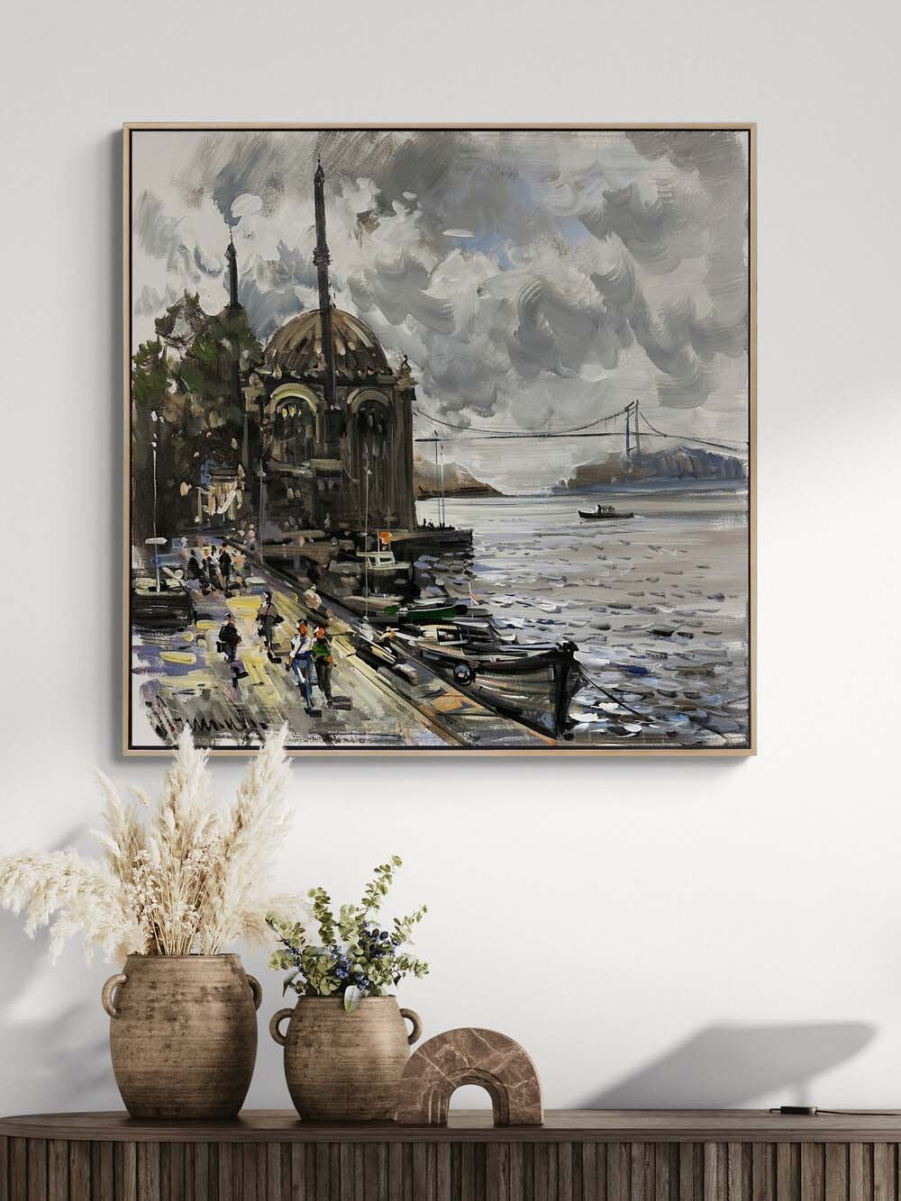 Ortaköy’de Bir Pazar Yağlı Boya Tablosu