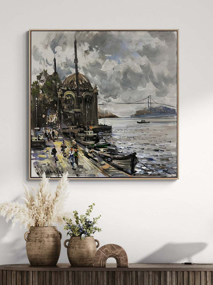 Ortaköy’de Bir Pazar Yağlı Boya Tablosu