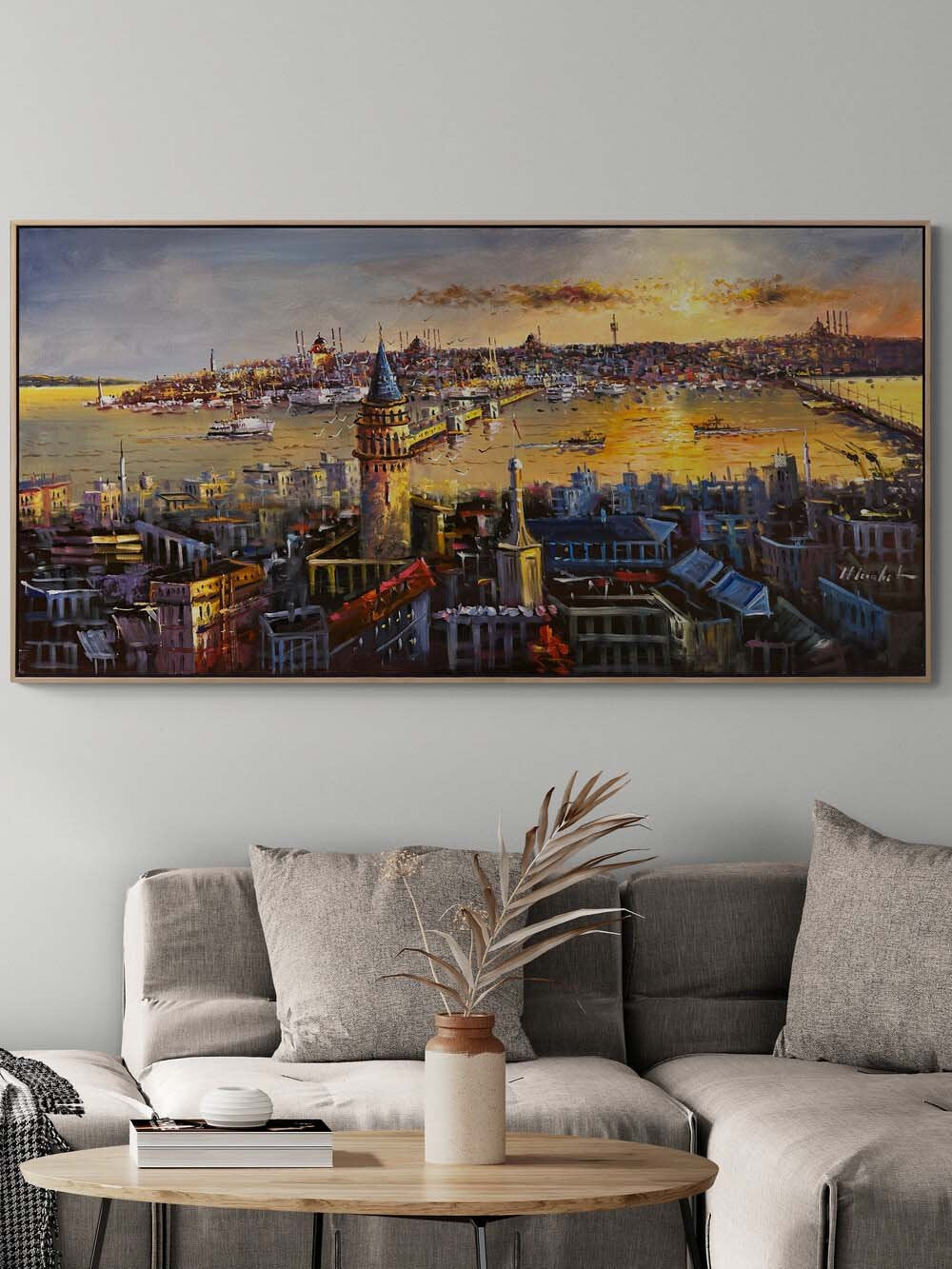 Boğazda Bir Soluk Yağlı Boya Tablosu