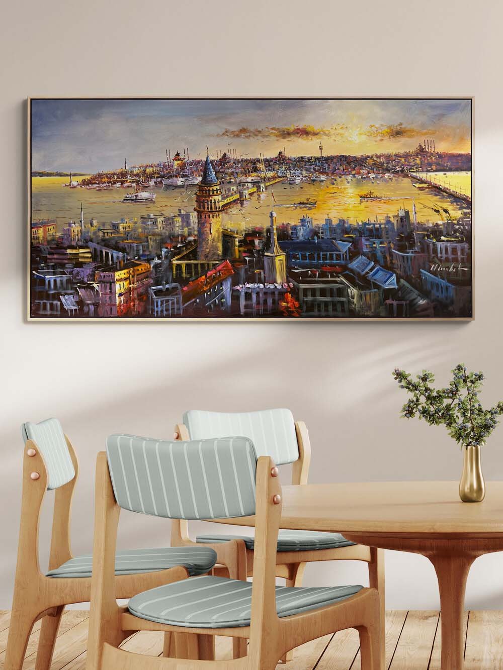 Boğazda Bir Soluk Yağlı Boya Tablosu