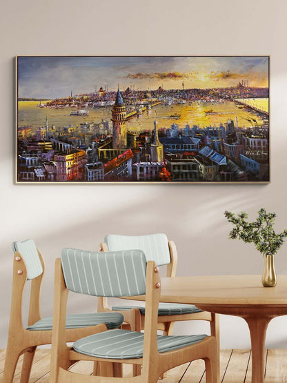 Boğazda Bir Soluk Yağlı Boya Tablosu