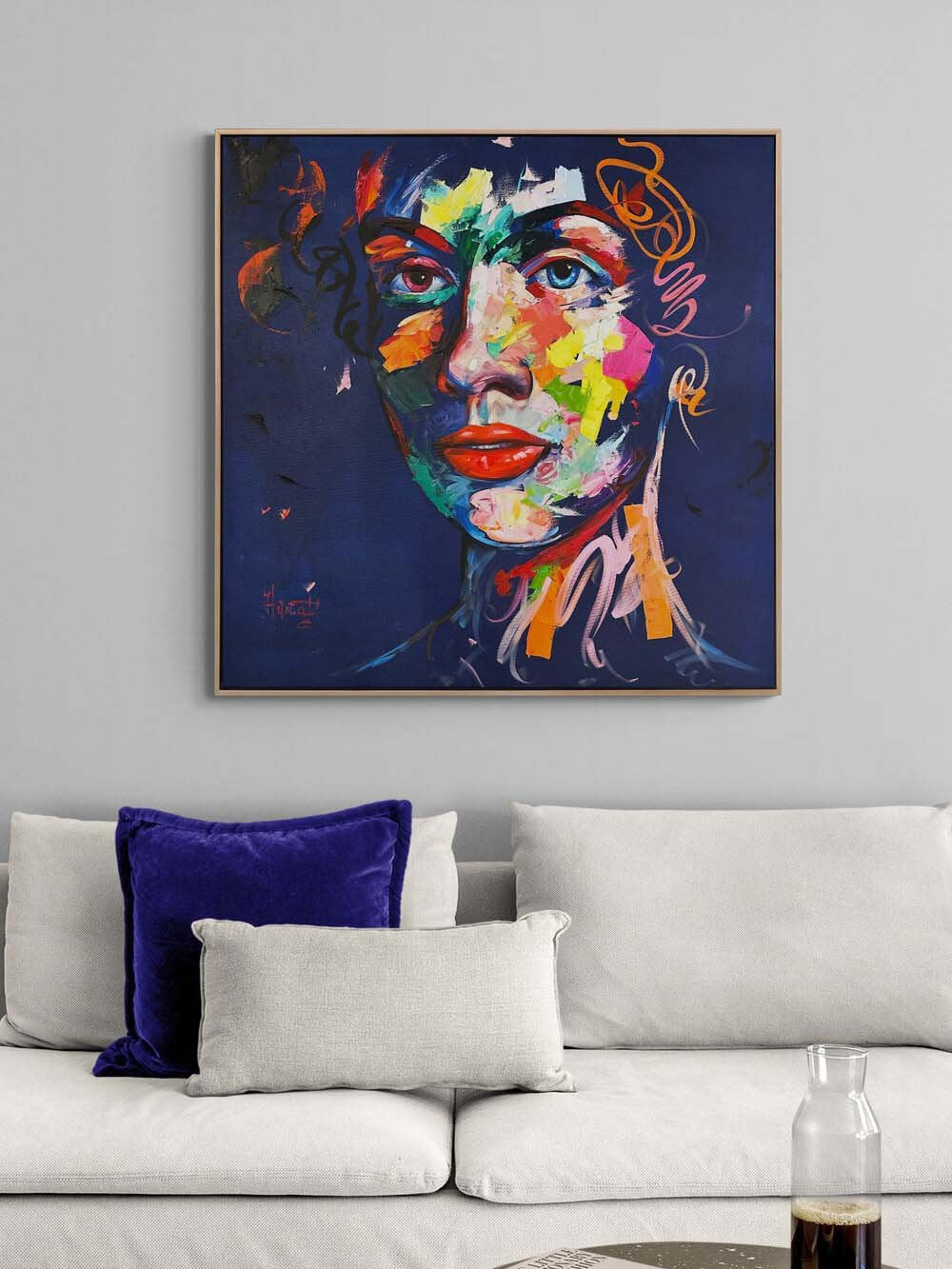 Renklerin İçindeki Kadın Yağlı Boya Tablosu