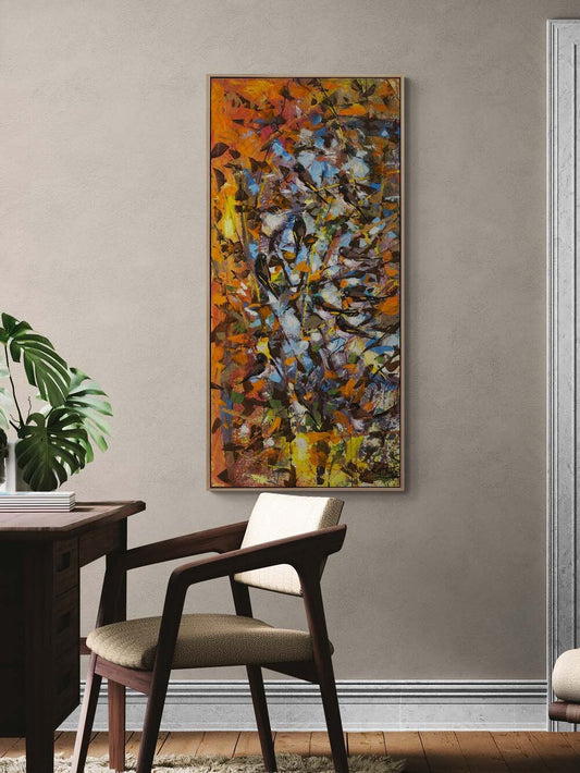 Altın Yaprakların Ardında Yağlı Boya Tablosu