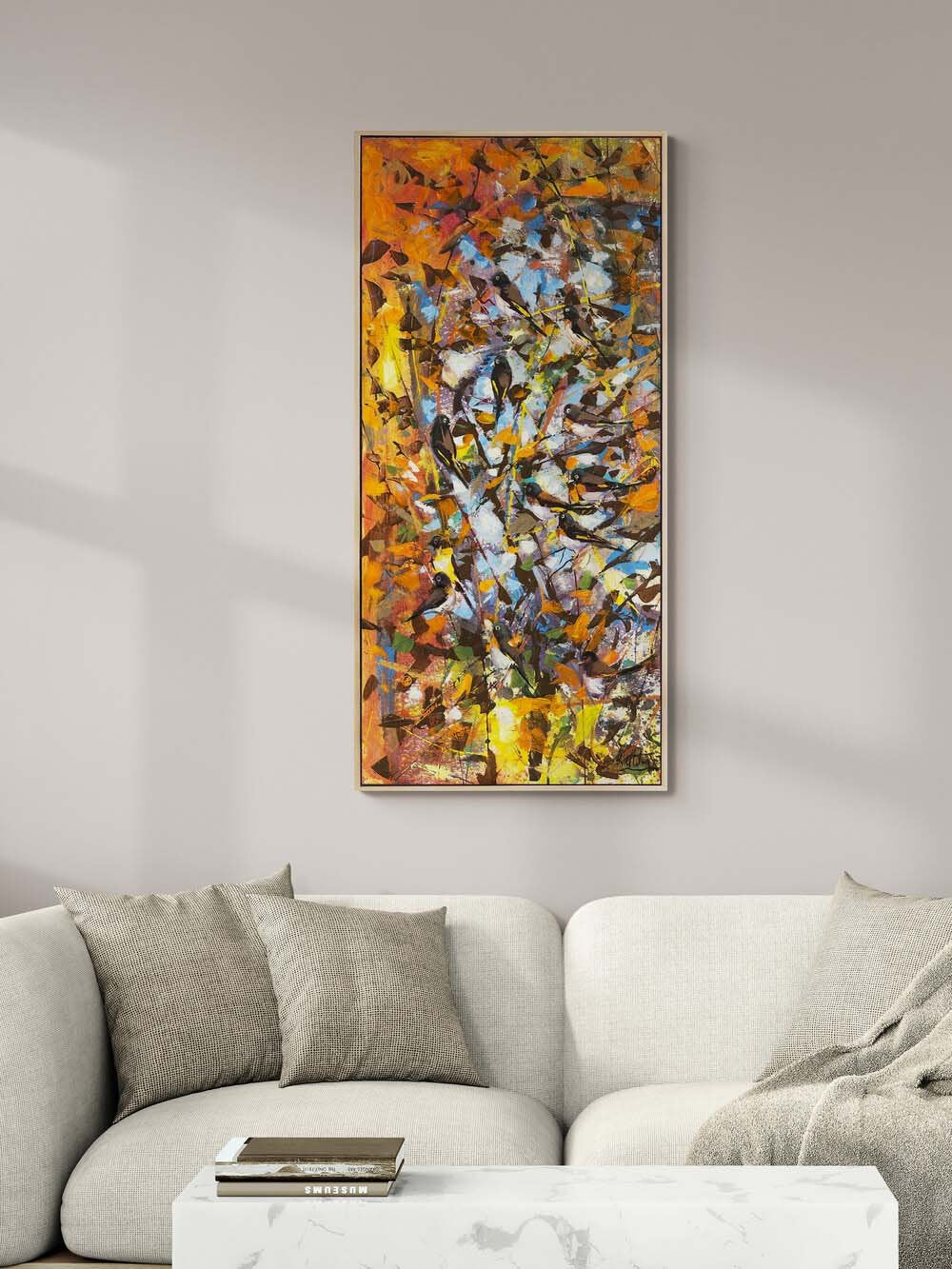 Altın Yaprakların Ardında Yağlı Boya Tablosu