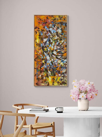 Altın Yaprakların Ardında Yağlı Boya Tablosu
