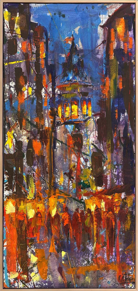 Galata'nın Gecesi Yağlı Boya Tablosu