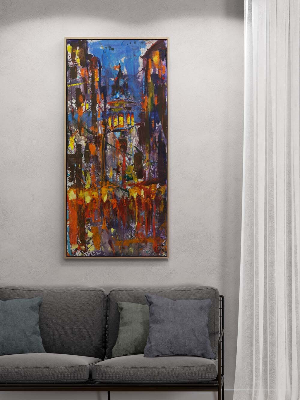 Galata'nın Gecesi Yağlı Boya Tablosu