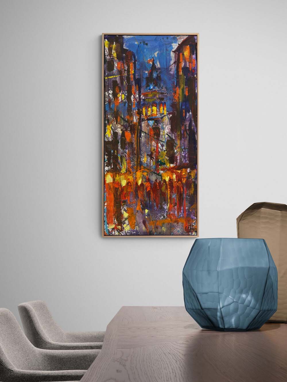 Galata'nın Gecesi Yağlı Boya Tablosu